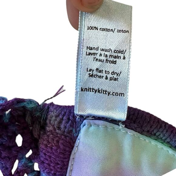 Women's Bathing Top Size Medium Purple Tie Dye Bikini Halter - Picture 8 of 9